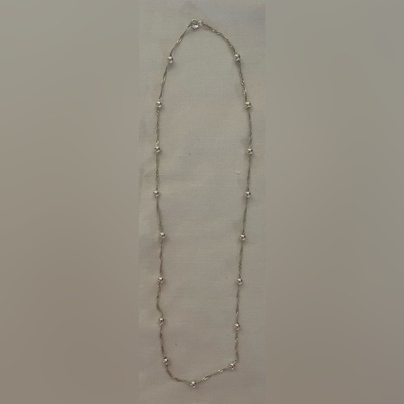 Sterling Silver 925 Italy Ball Bead Chain 22” Necklace - Picture 2 of 7